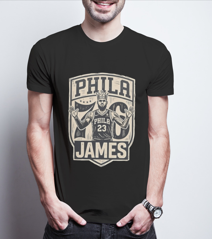 Phila 76 James 23 Lebron Basketball Crown T-Shirt
