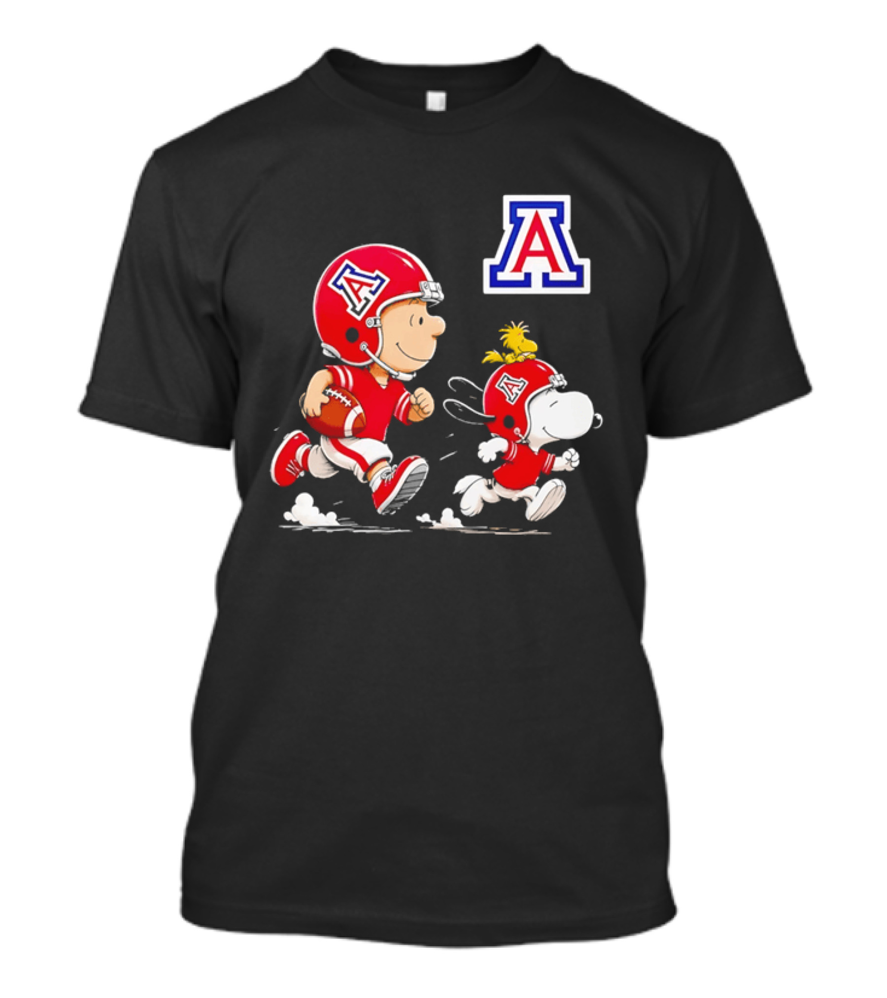Peanuts Characters Football Arizona Wildcats Team Helmets And Jerseys T-Shirt