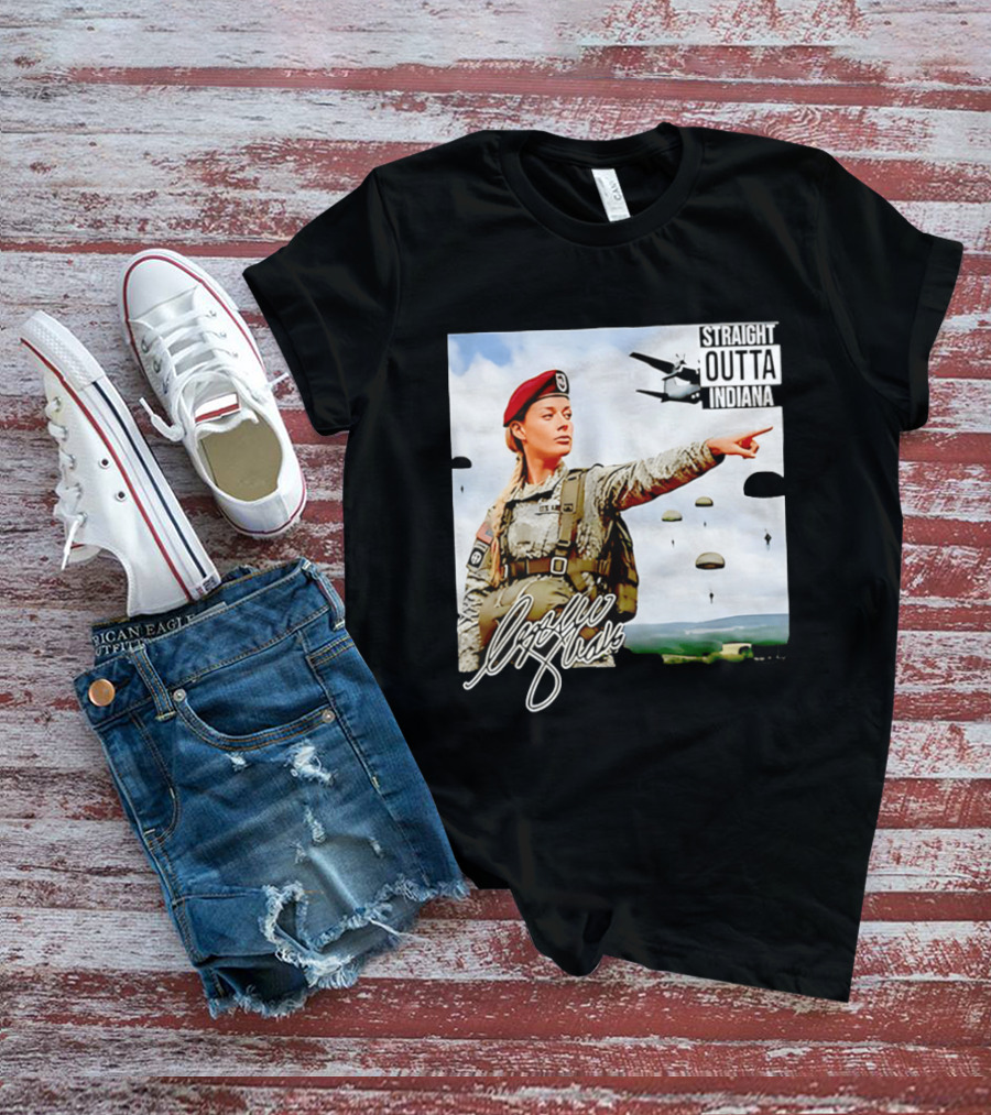 Sophie Cunningham Straight Outta Indiana Military Paratrooper T-Shirt