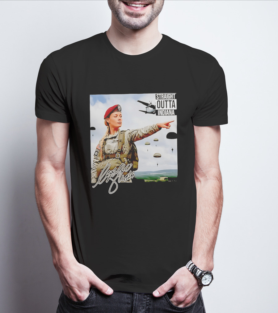 Sophie Cunningham Straight Outta Indiana Military Paratrooper T-Shirt
