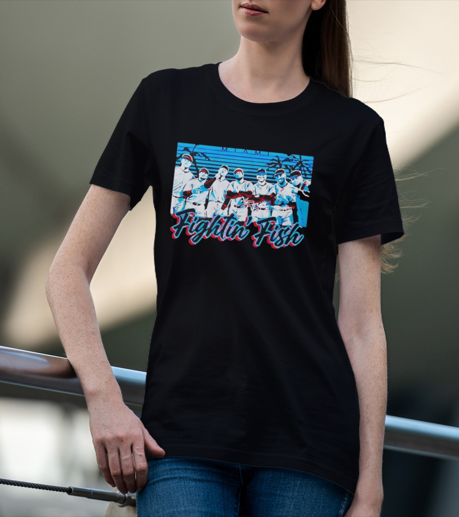 Fightin Fish Miami Marlins Team Lineup T-Shirt