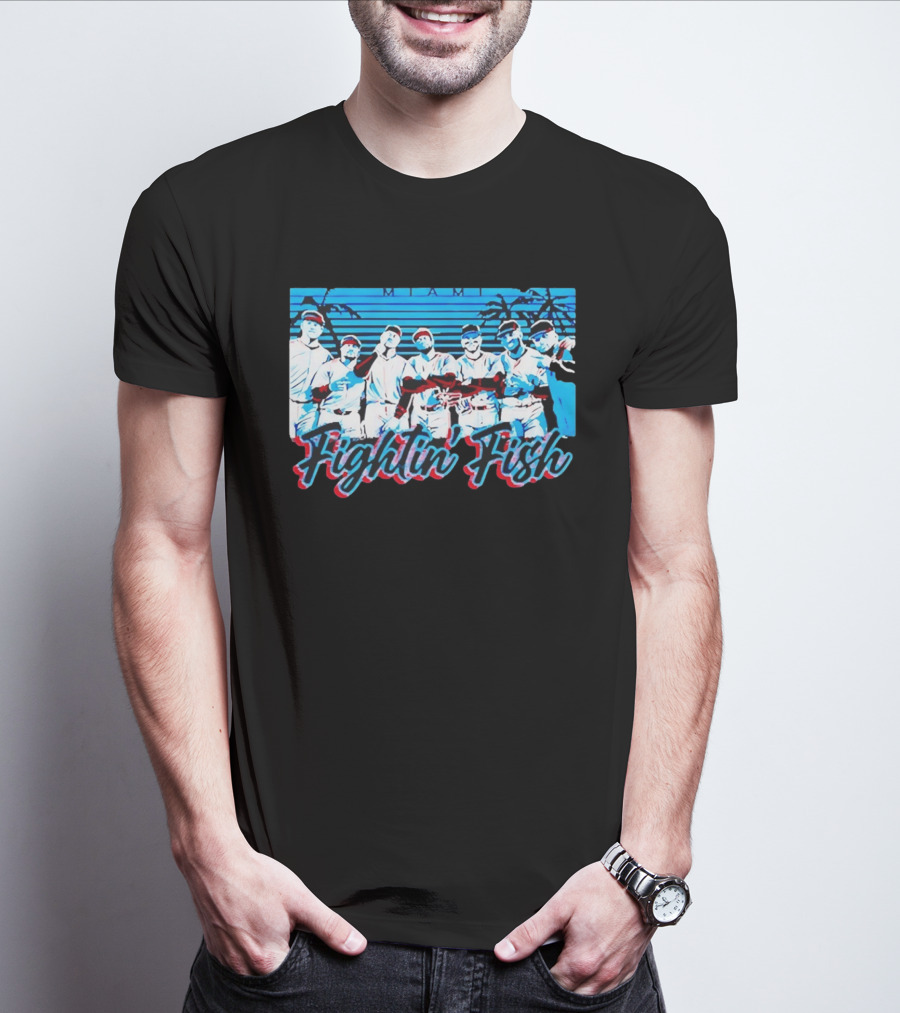 Fightin Fish Miami Marlins Team Lineup T-Shirt