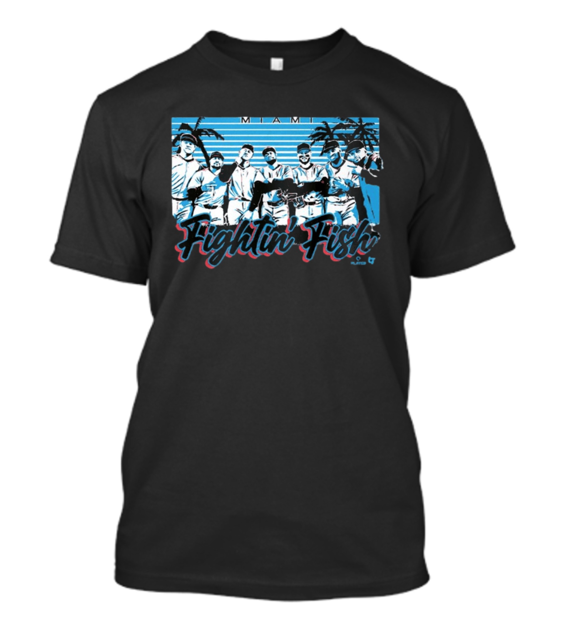 Miami Fightin' Fish Baseball Team Palm Trees T-Shirt