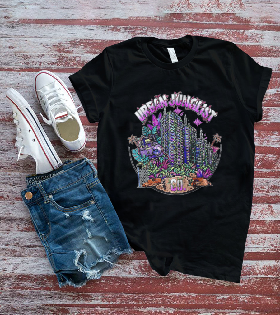 Urban Junglist Co Jungle Cityscape Boombox Vibes T-Shirt