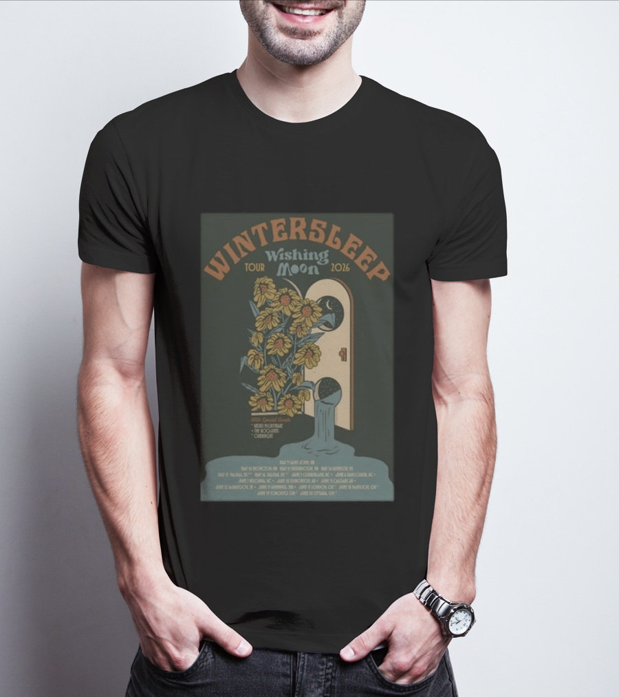 Wintersleep Wishing Moon Tour 2026 Sunflowers Special Guests Dates T-Shirt