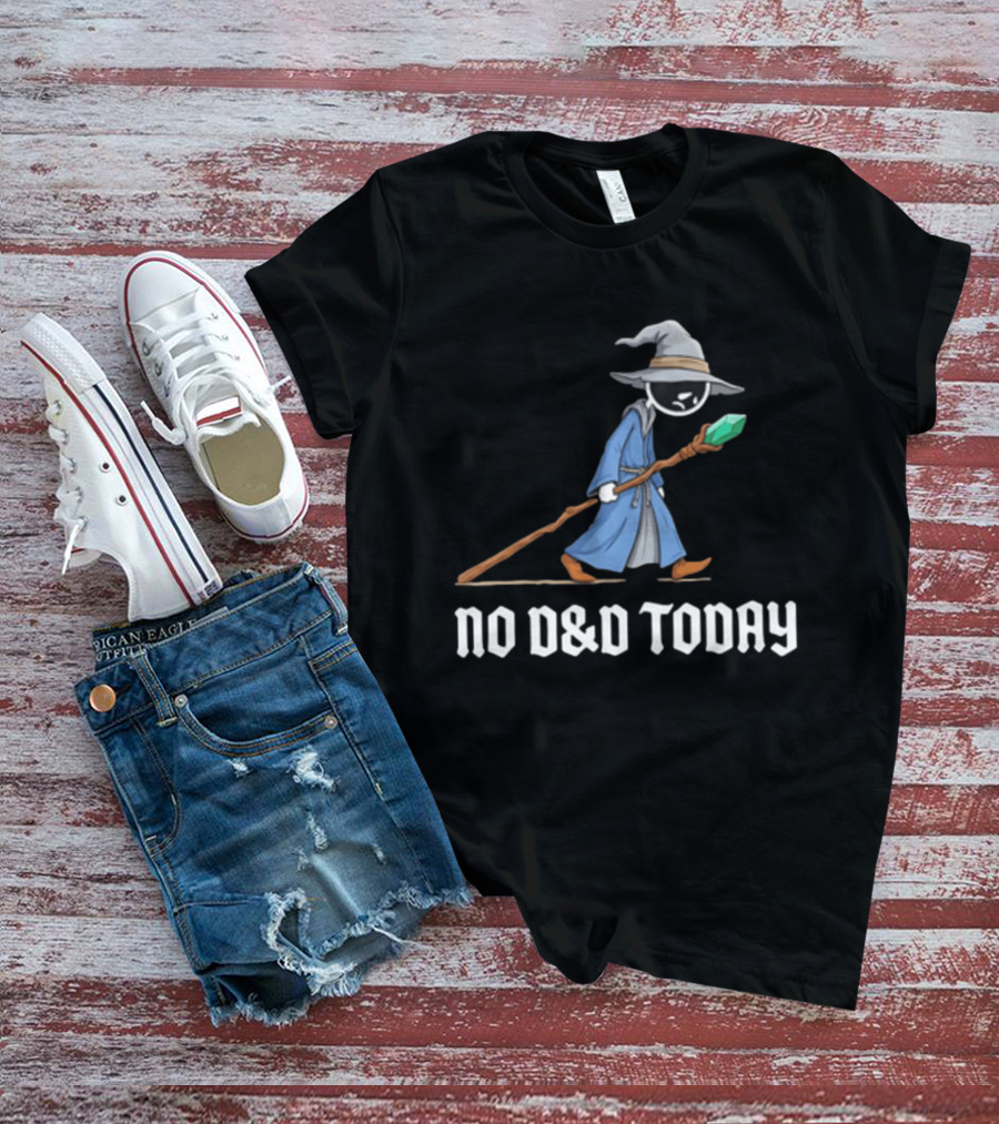 No D&D Today Cartoon Wizard With Staff And Hat T-Shirt
