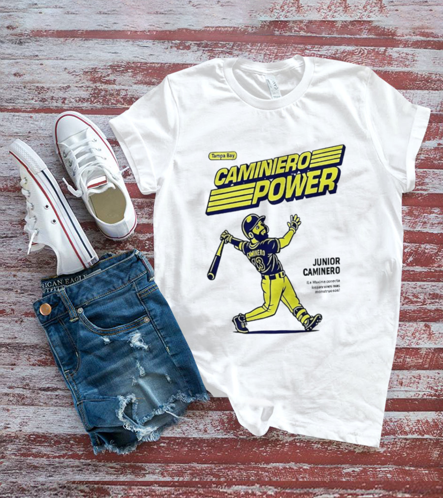 Junior Caminero Tampa Bay Caminero Power Baseball 13 T-Shirt