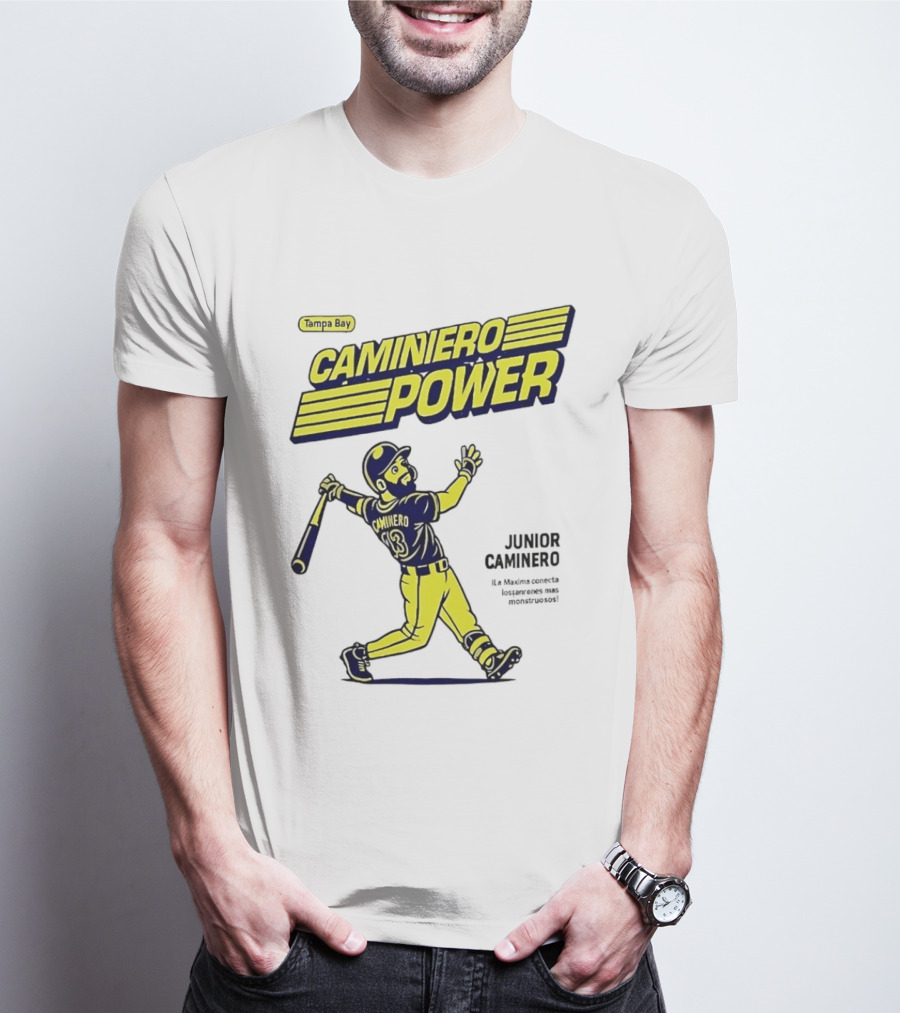 Junior Caminero Tampa Bay Caminero Power Baseball 13 T-Shirt