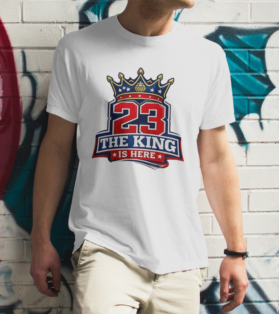 LeBron James 23 The King Is Here Crown Philadelphia 76ers NBA T-Shirt