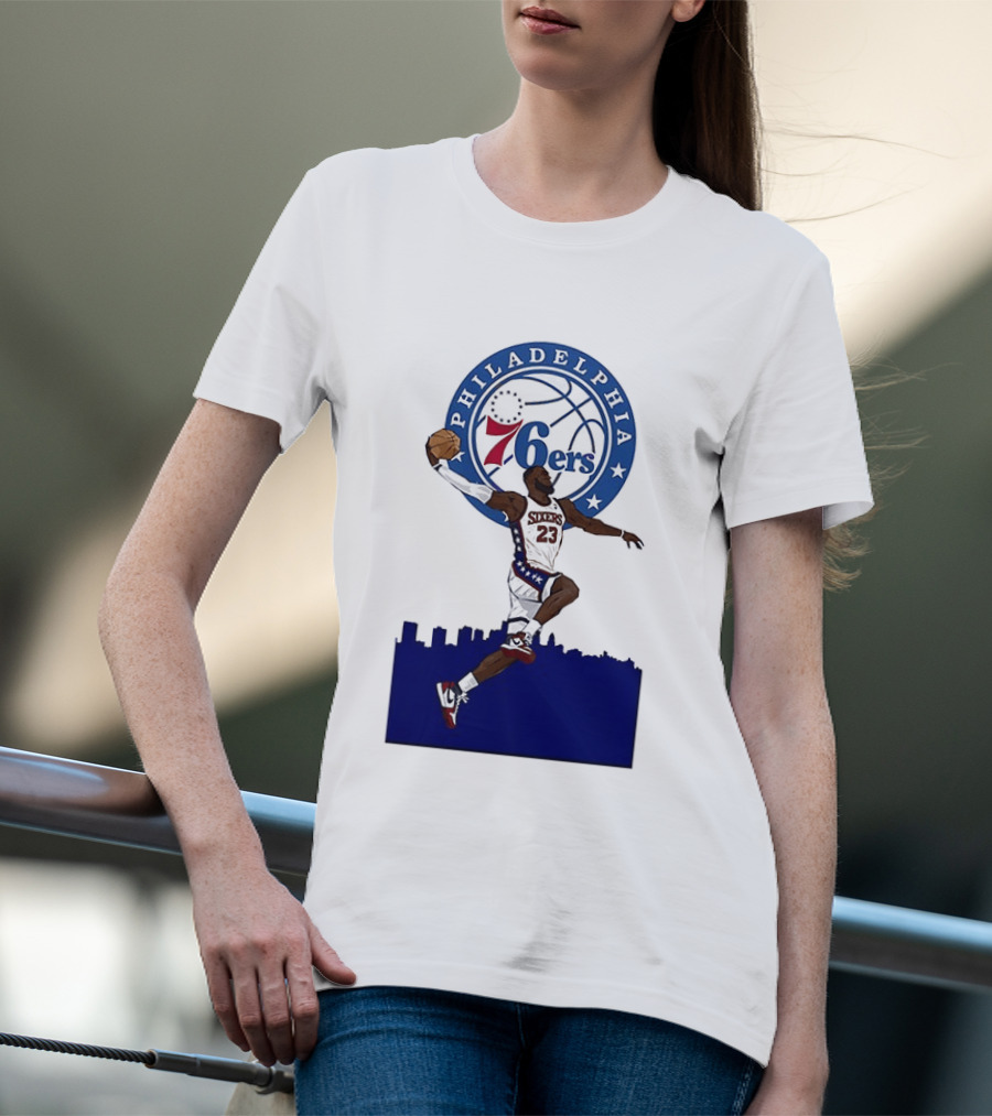Philadelphia 76ers LeBron James Fly Guy Basketball 6ers T-Shirt