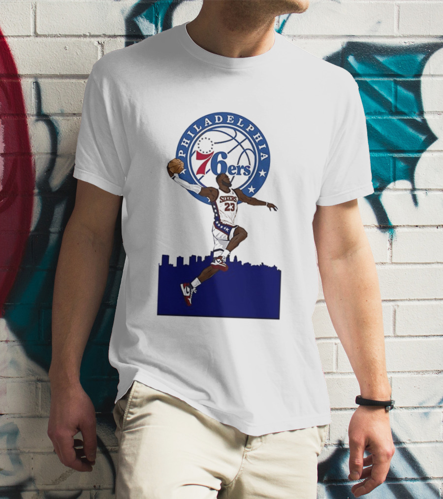 Philadelphia 76ers LeBron James Fly Guy Basketball 6ers T-Shirt