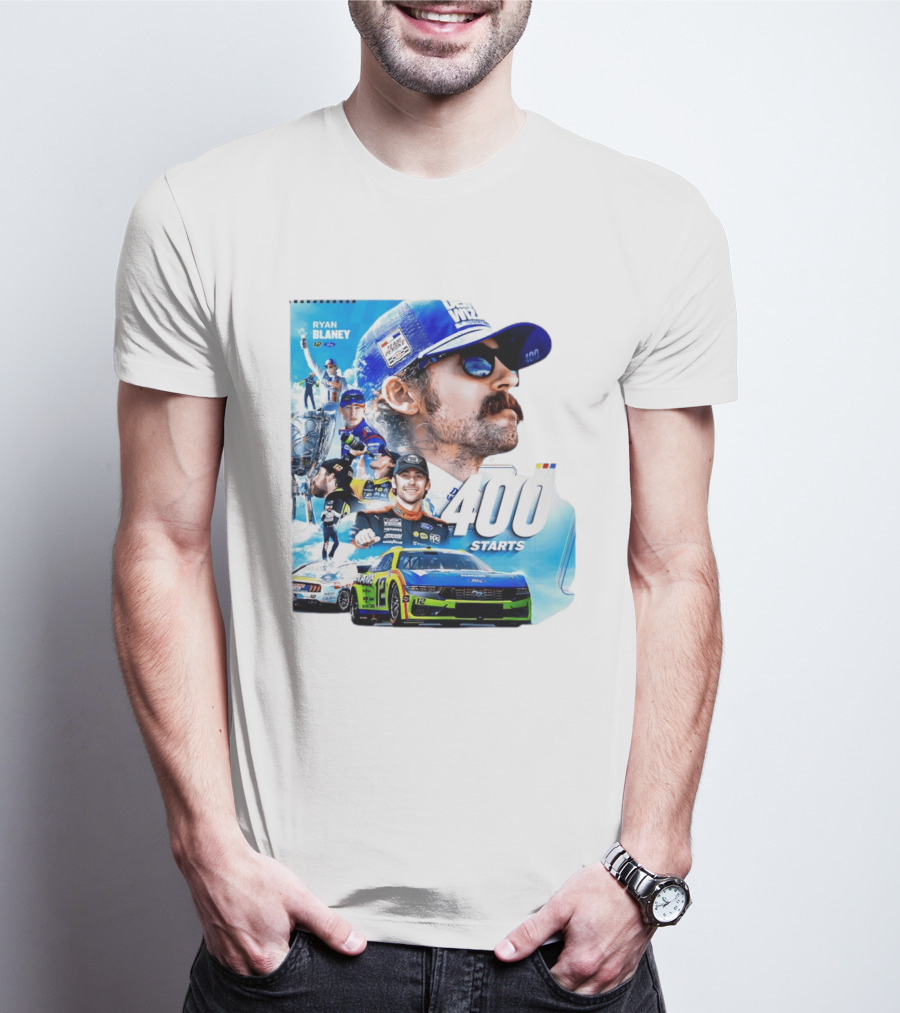 Ryan Blaney 400 Starts Team Penske NASCAR Racing Achievement 2026 T-Shirt