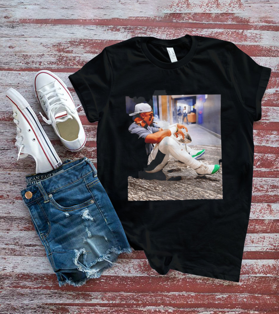 Jalen Hurts Philadelphia Eagles Smoking Trophy Cigar Celebratory Moment T-Shirt
