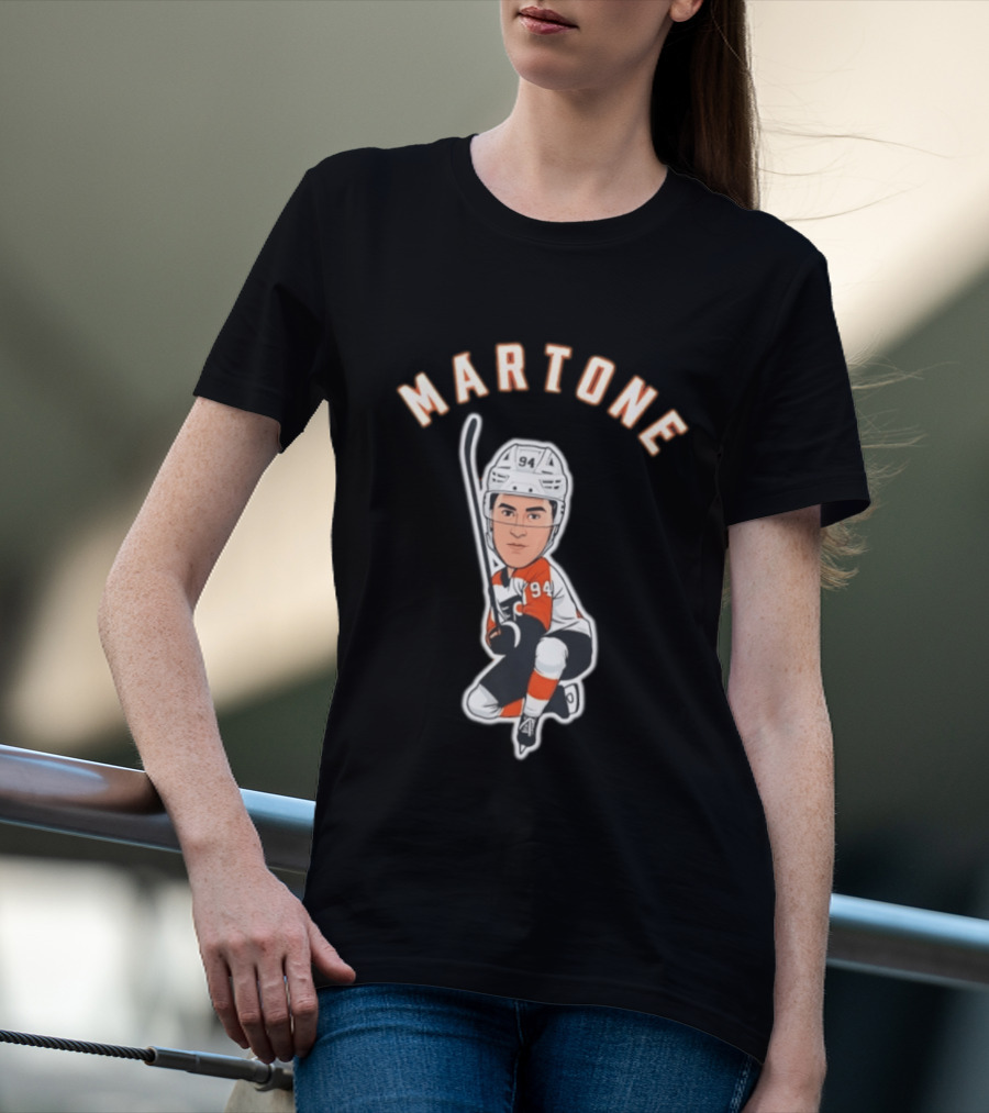 Martone 94 Hockey Player Cartoon T-Shirt