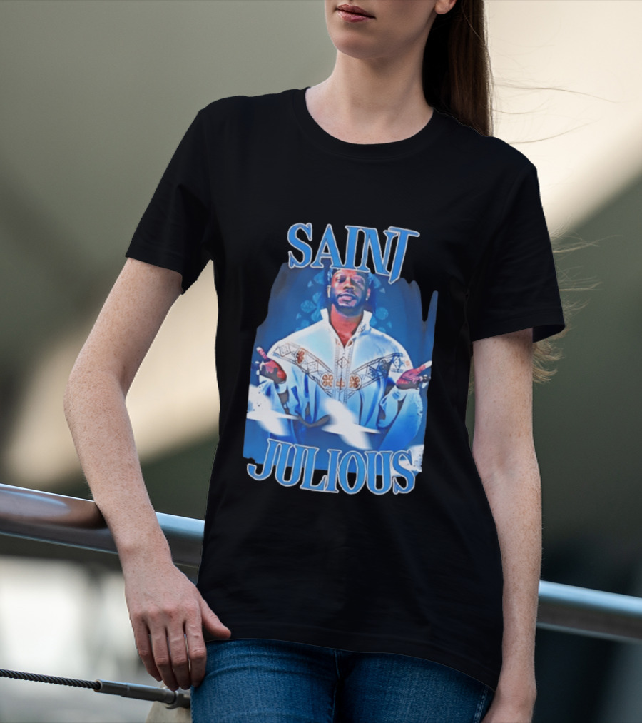 Saint Julios Majestic Icon In White Robe T-Shirt
