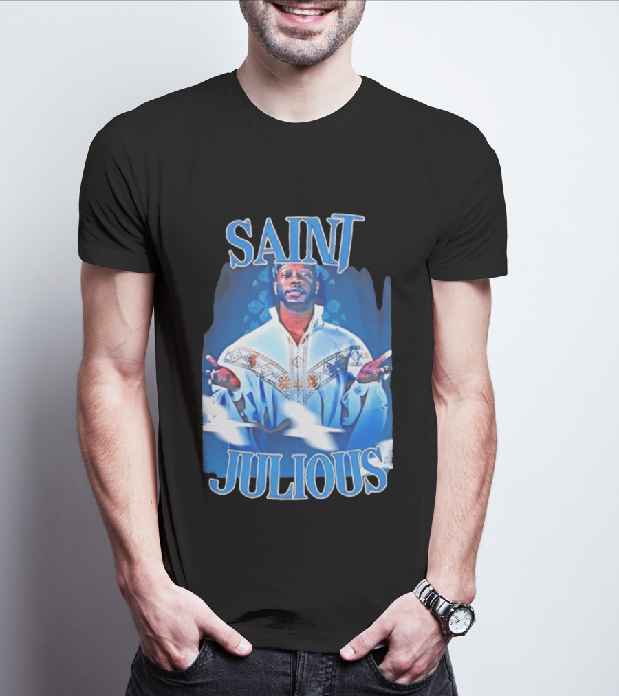 Saint Julios Majestic Icon In White Robe T-Shirt