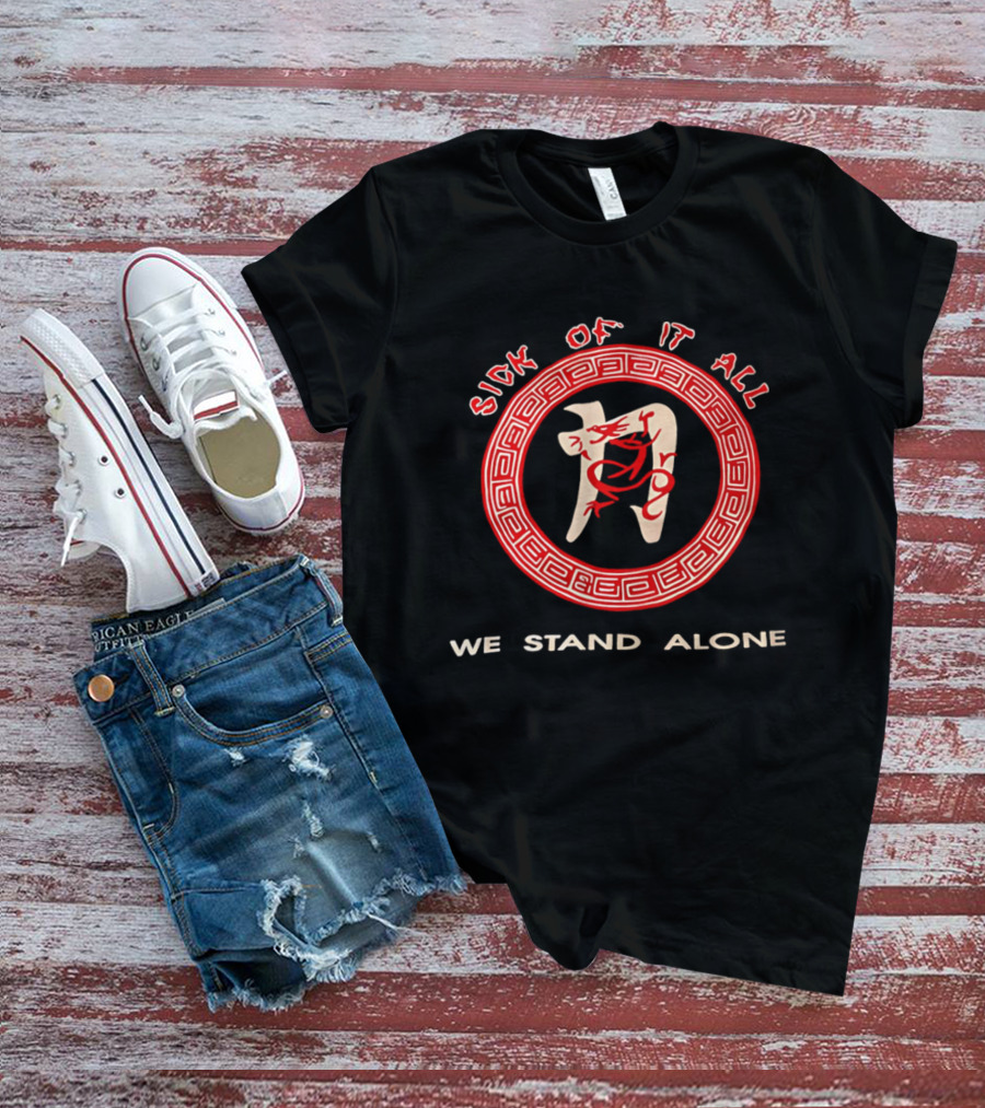 Sick Of It All We Stand Alone Dragon Red Circle T-Shirt