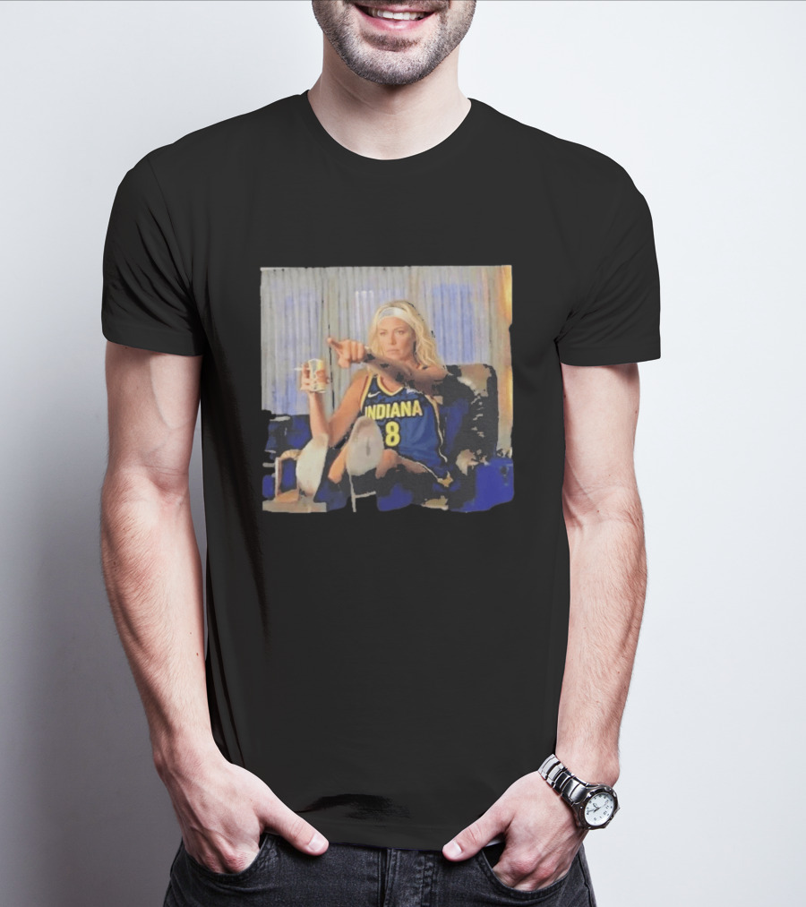 Sophie Cunningham Indiana Number 8 Rick Dalton Leonardo DiCaprio Pointing Scene T-Shirt