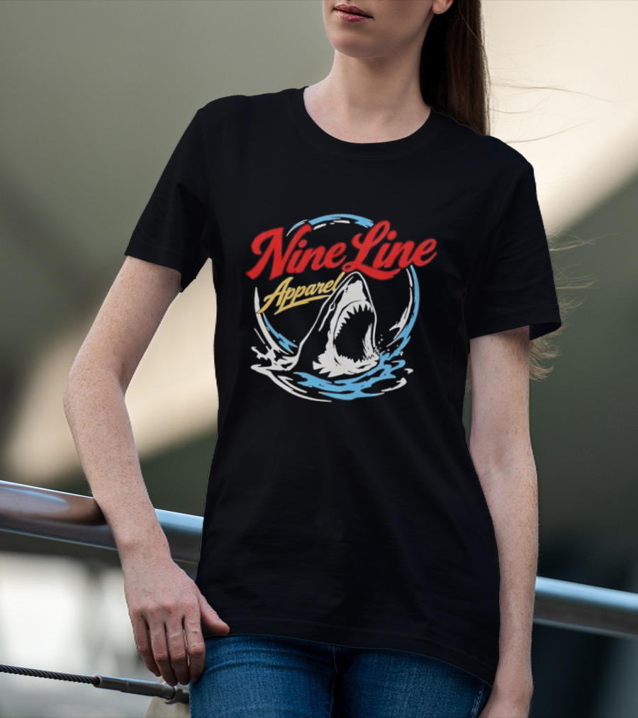 Nine Line Apparel Shark Rising Ocean T-Shirt