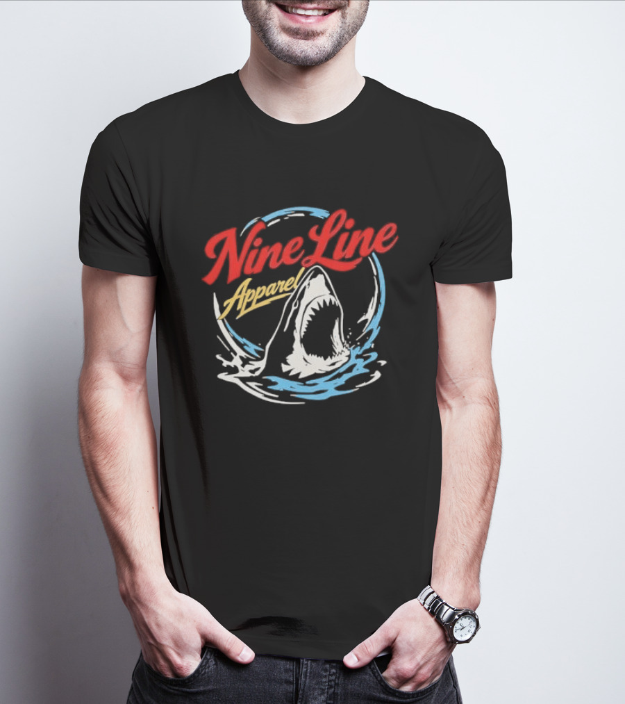 Nine Line Apparel Shark Rising Ocean T-Shirt