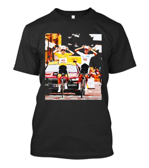Tadej Pogačar Isaac Del Toro UAE Team Emirates Cycling Skoda Tour Celebratory Finish T-Shirt