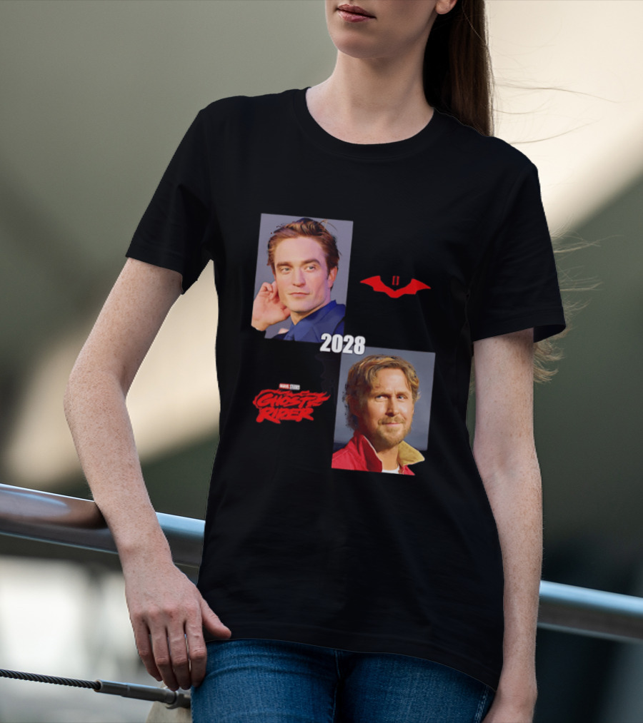 The Batman 2 2028 Marvel Studios Ghost Rider Robert Pattinson Ryan Gosling T-Shirt