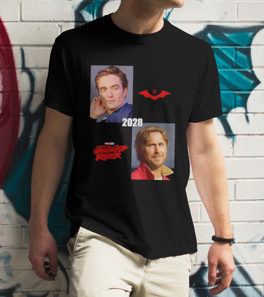 The Batman 2 2028 Marvel Studios Ghost Rider Robert Pattinson Ryan Gosling T-Shirt