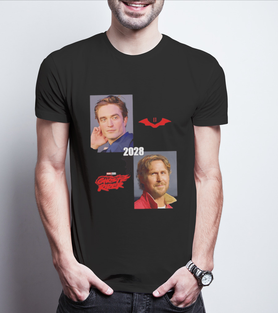 The Batman 2 2028 Marvel Studios Ghost Rider Robert Pattinson Ryan Gosling T-Shirt