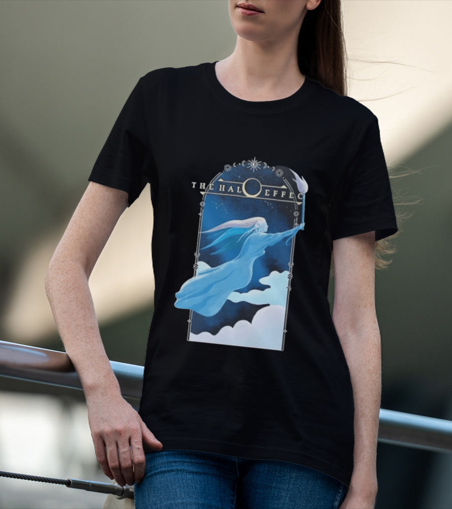 The Halo Effect Blue Lady Ethereal Night Sky Celestial T-Shirt