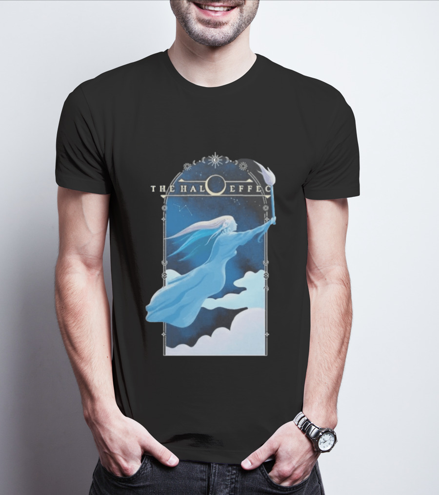 The Halo Effect Blue Lady Ethereal Night Sky Celestial T-Shirt