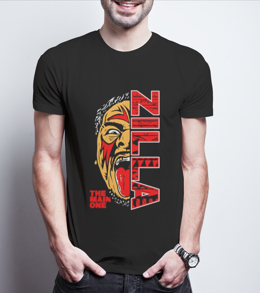 The Main One Zilla Tribal Wrestling Face T-Shirt
