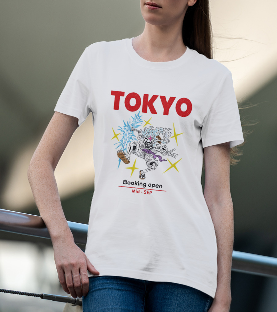 Tokyo Booking Open Mid Sep One Piece Luffy Skeleton Burst T-Shirt