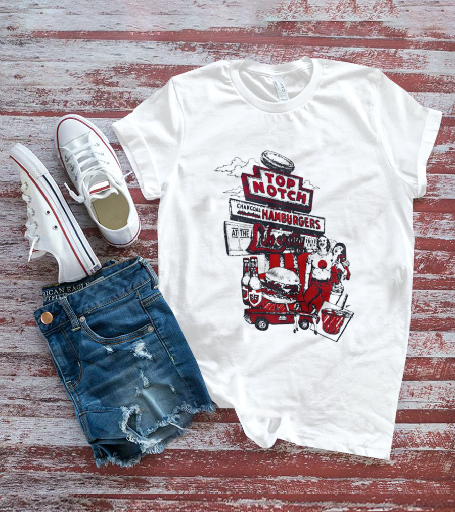 Top Notch Hamburgers Liberty Car Drink Charcoal Vibes T-Shirt