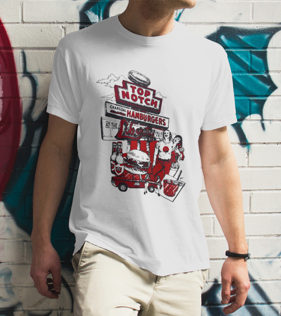 Top Notch Hamburgers Liberty Car Drink Charcoal Vibes T-Shirt