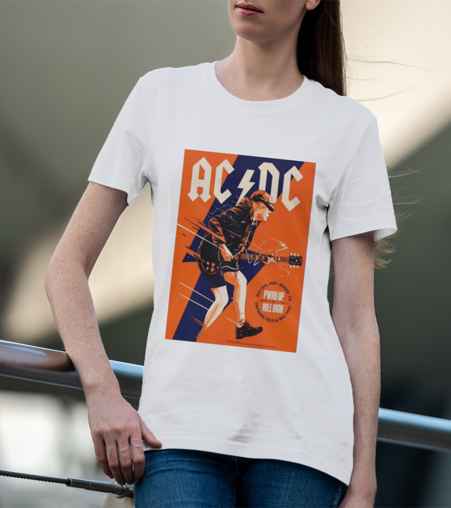 ACDC PWR UP Mile High Denver July 28 2026 Empower Field Event T-Shirt