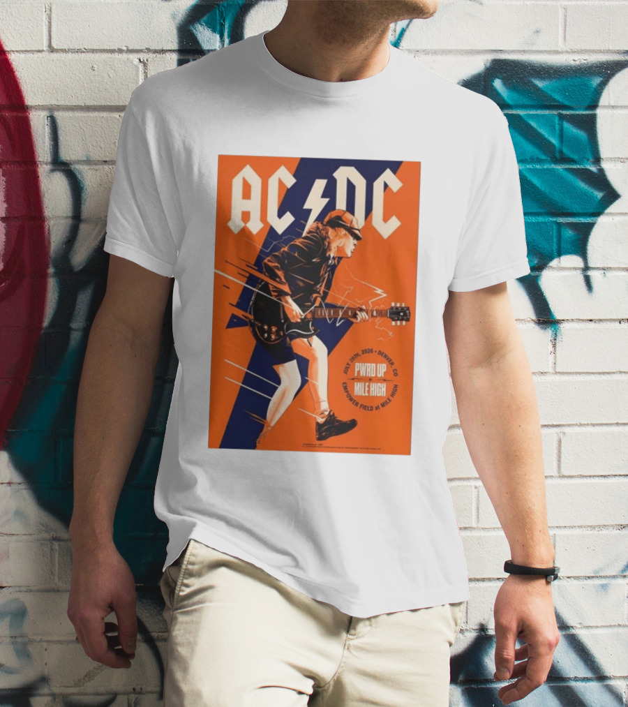 ACDC PWR UP Mile High Denver July 28 2026 Empower Field Event T-Shirt