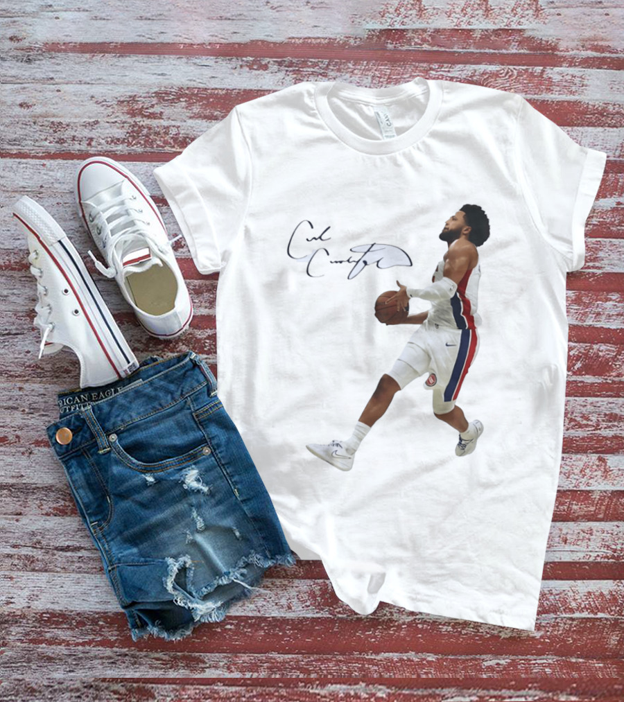 Cade Cunningham Autographed Windmill Dunk Detroit Basketball T-Shirt
