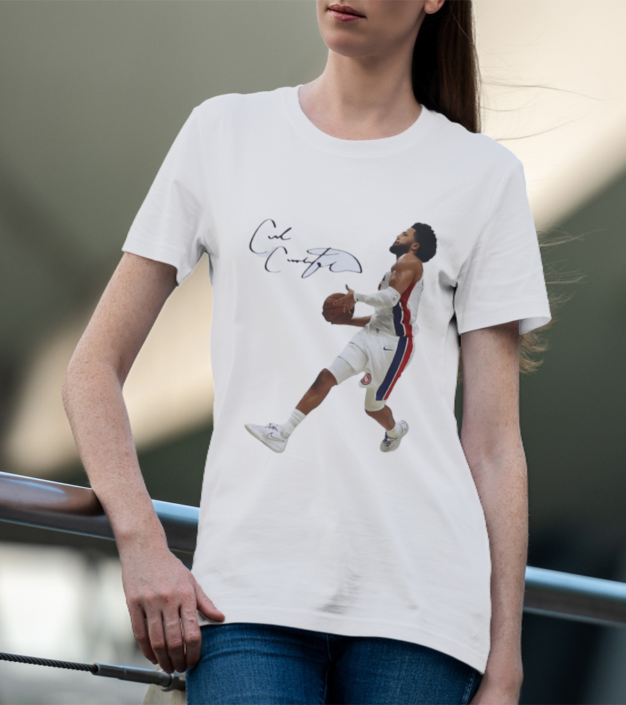 Cade Cunningham Autographed Windmill Dunk Detroit Basketball T-Shirt