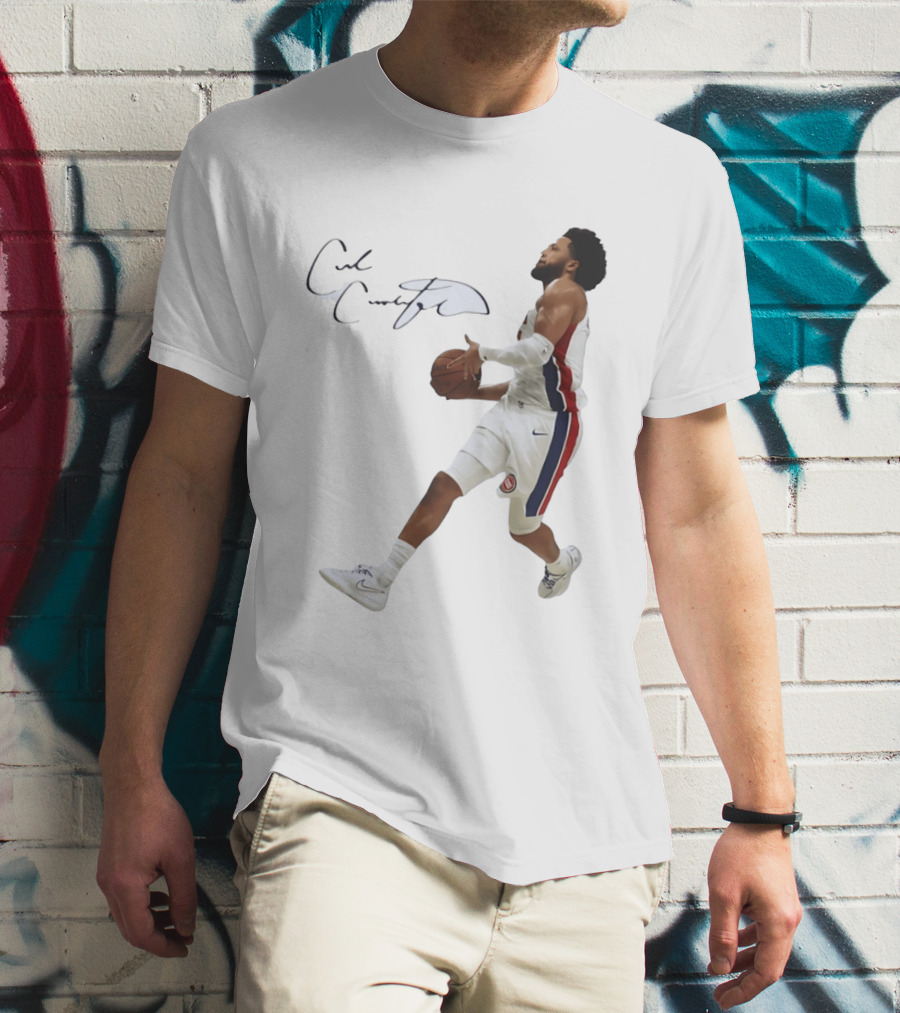 Cade Cunningham Autographed Windmill Dunk Detroit Basketball T-Shirt