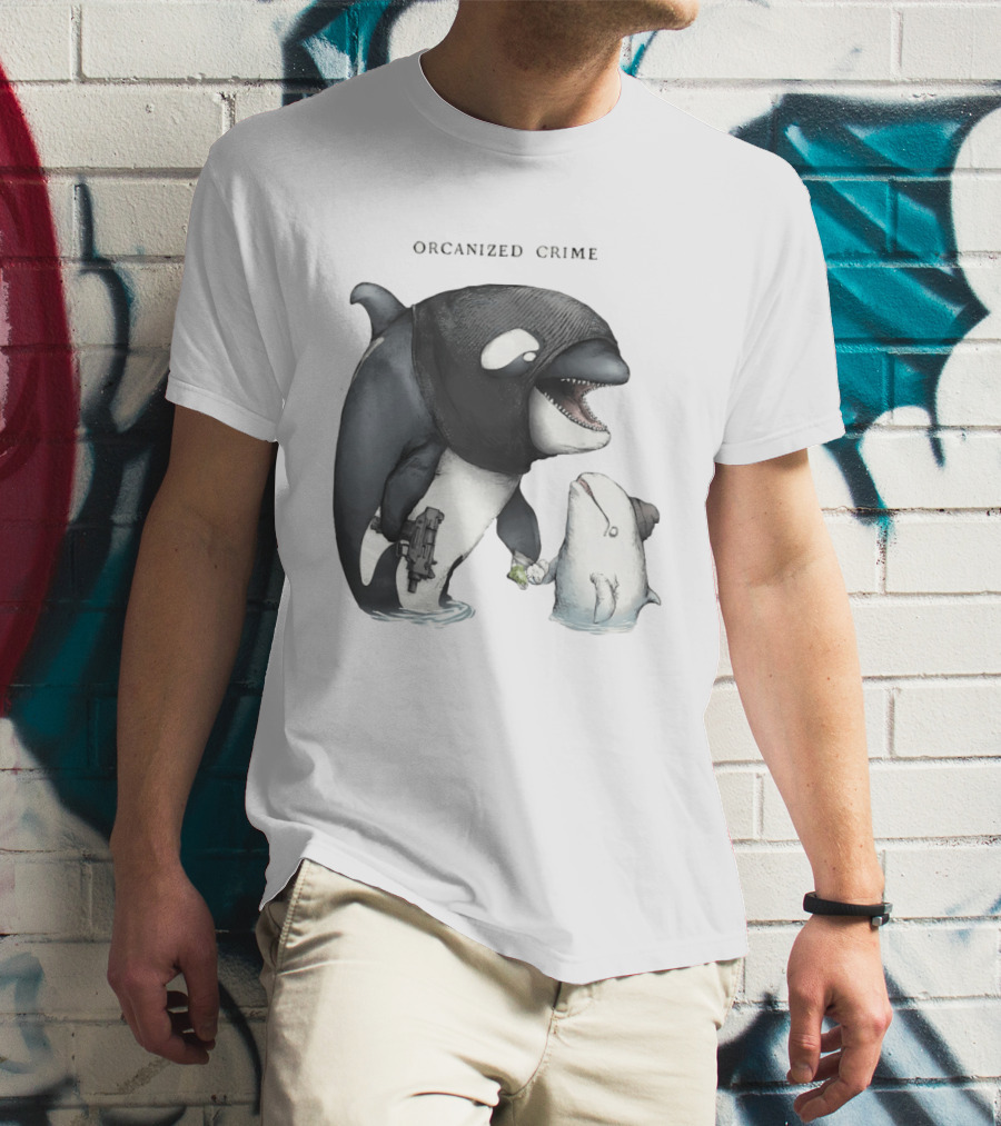 Orcanized Crime Dolphin 2026 Gun And Fish Transaction T-Shirt