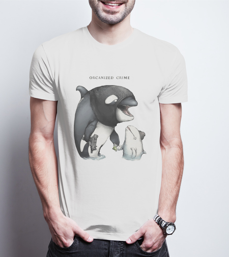 Orcanized Crime Dolphin 2026 Gun And Fish Transaction T-Shirt