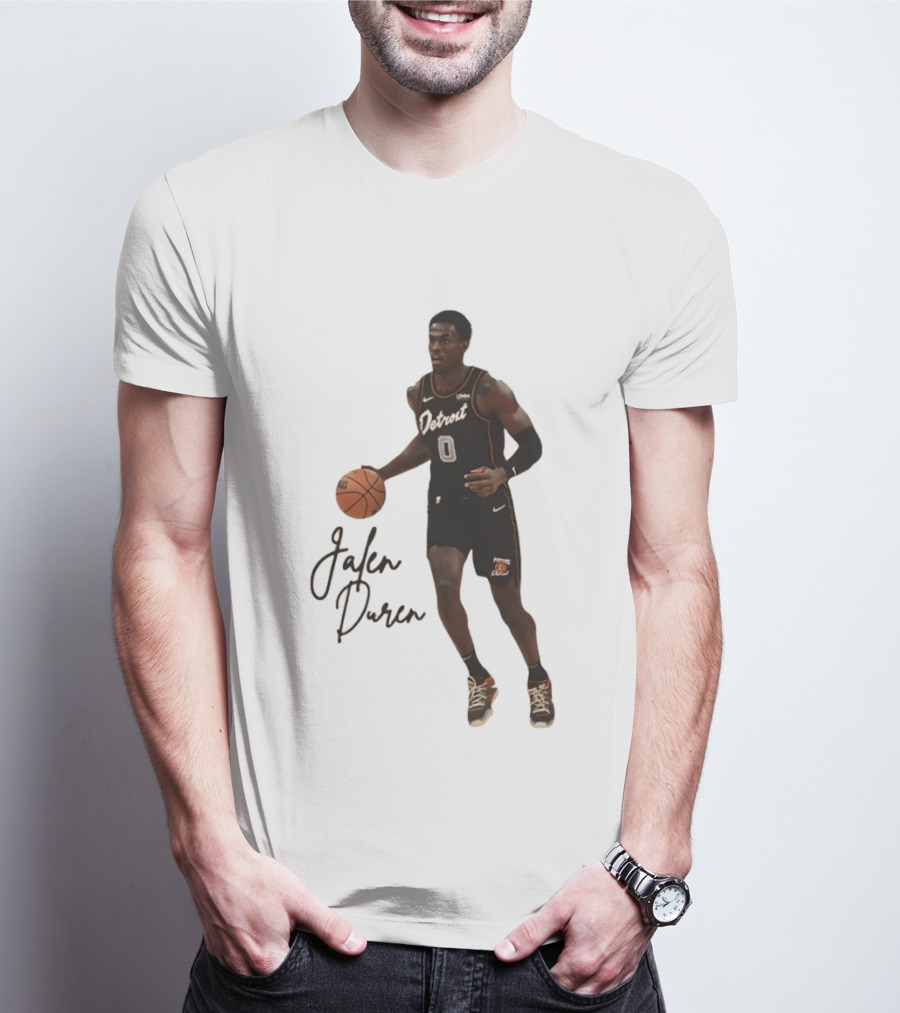 Jalen Duren Detroit Pistons Basketball Player Number 0 T-Shirt