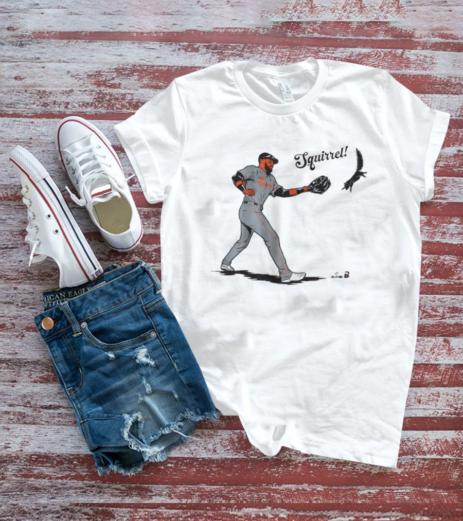 Leody Taveras Squirrel Baseball Playful Catch Moment T-Shirt