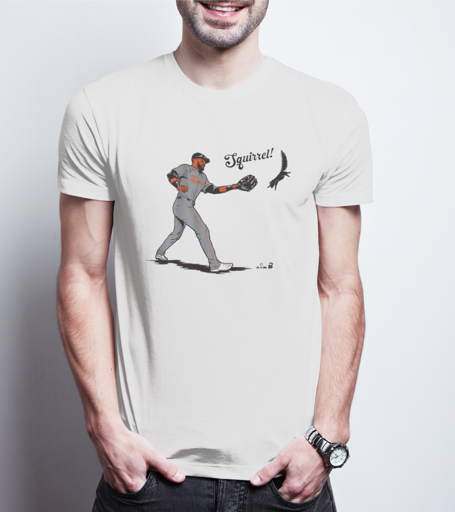 Leody Taveras Squirrel Baseball Playful Catch Moment T-Shirt