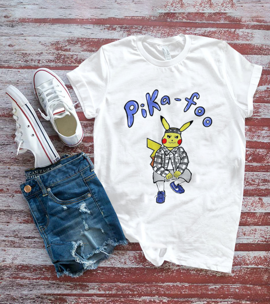 Pika Foo Pikachu Urban Style Character Fashion T-Shirt