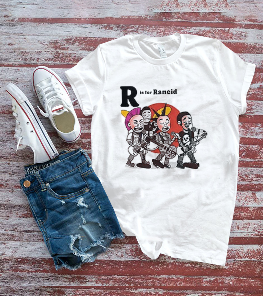 R Is For Rancid Punk Band Cartoon Characters T-Shirt