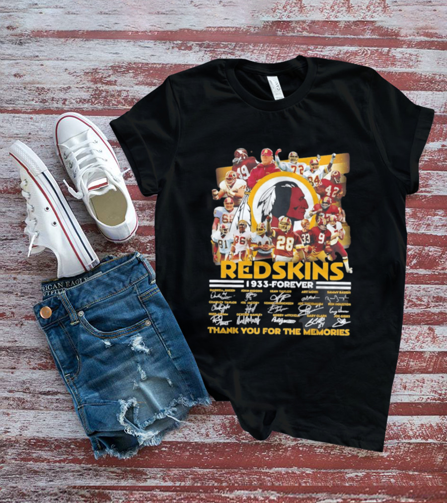 Redskins 1933 Forever Collage Thank You For The Memories T-Shirt