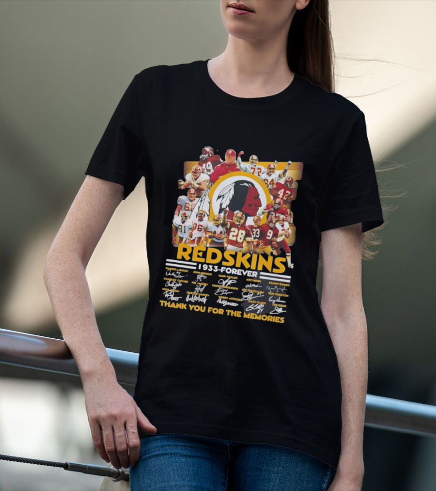Redskins 1933 Forever Collage Thank You For The Memories T-Shirt