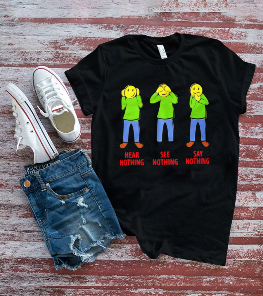 Hear Nothing See Nothing Say Nothing Emoji Characters T-Shirt