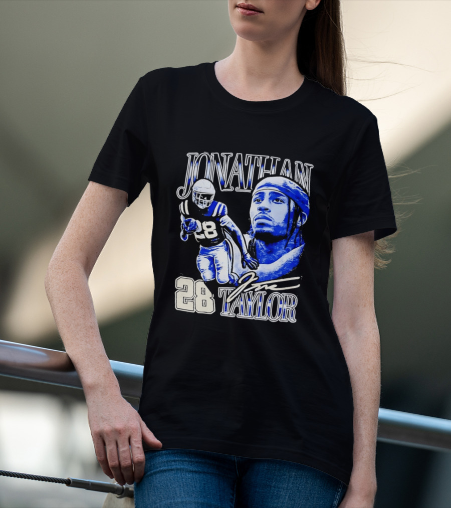 Jonathan Taylor 28 Indianapolis Colts Football NFL Bootleg T-Shirt